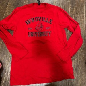 Red University Graphic Long Sleeve Shirt